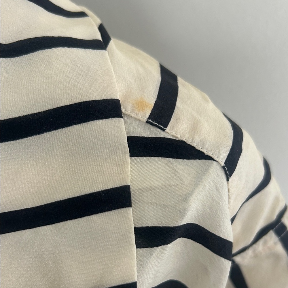 VINTAGE CHANEL SILK Striped Black and White Women's Dress - Picture 8 of 16